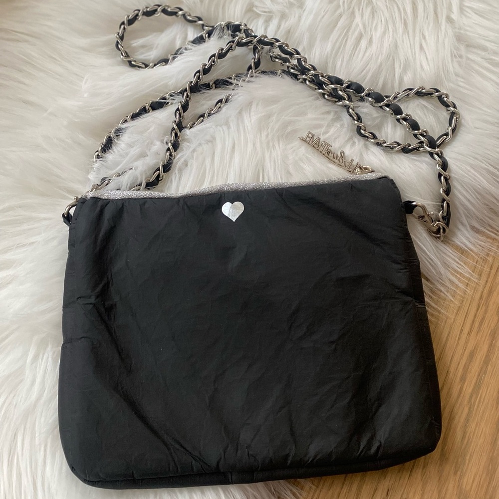 Hi Love Travel Black Messenger Crossbody Chain strap mini bag Travel Vacation